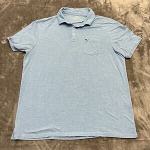 Vineyard Vines Edgartown Polo Shirt Mens Large‎ Blue Stripes OTG Preppy Golf